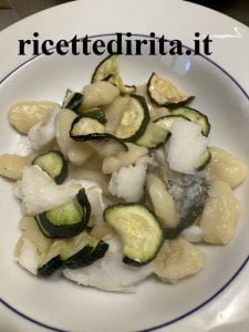 Gnocchi con baccalà e zucchine