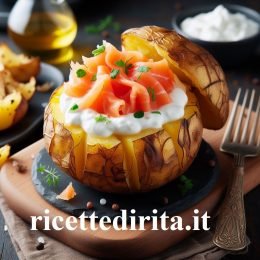 Patate con yogurt e salmone