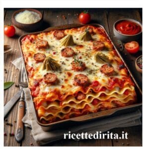 Lasagne con salsiccia e carciofi