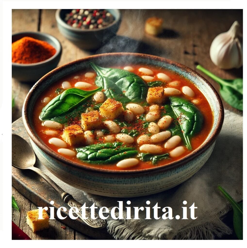 Zuppa con fagioli e spinaci