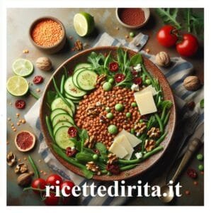 Insalata di lenticchie e verdura