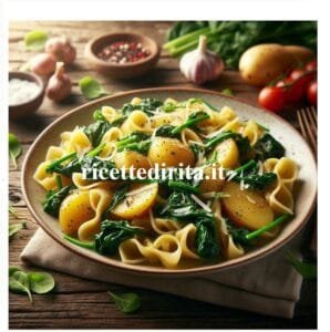 Tagliatelle con spinaci e patate